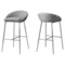 Monarch Specialties Bar Stool, Set Of 2, Bar Height, Metal, Fabric, Grey, Chrome, Contemporary, Modern I 2299 - alternate 1